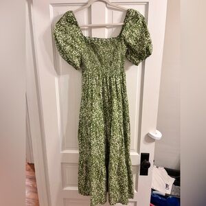 Abercrombie & Fitch Green Floral Long Sleeve Dress